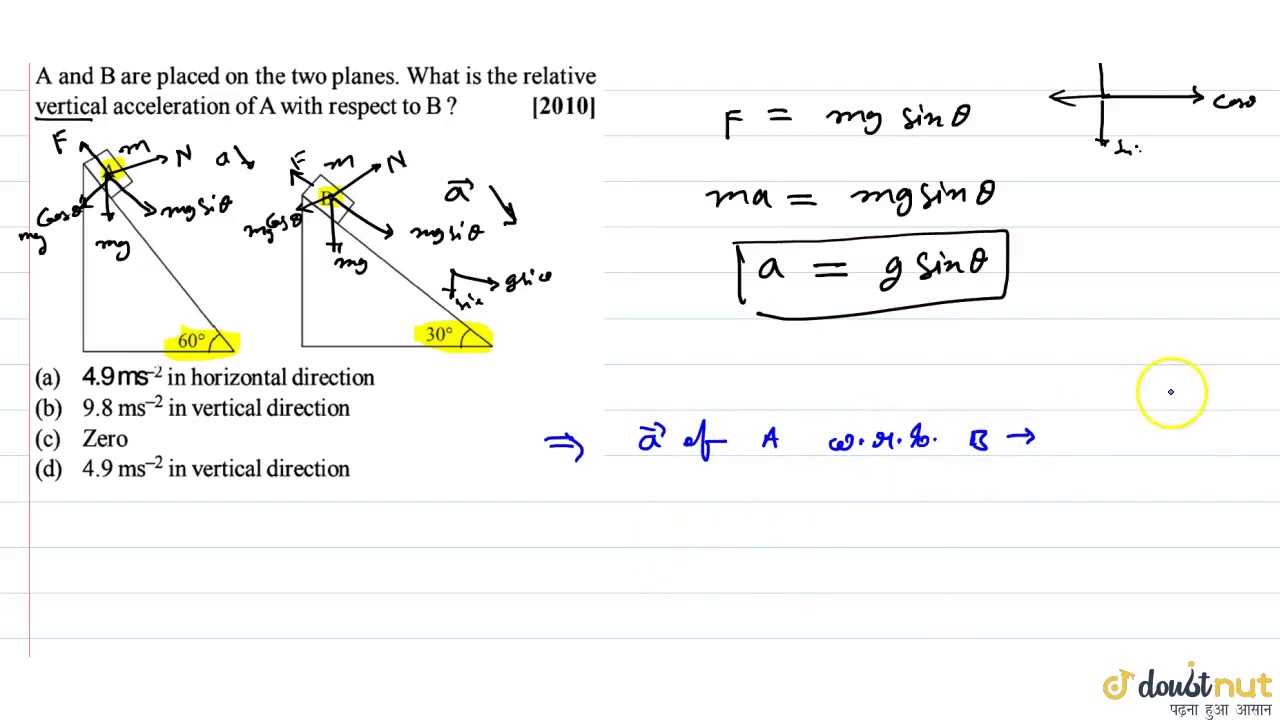 Two fixed frictionless inclined planes making an angle `30^@` and `60^@` with the vertical
