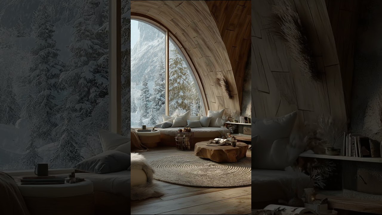 Cozy Mountain Cabin Escape  Snowy Peaks, Warm Fireplace & Winter Calm