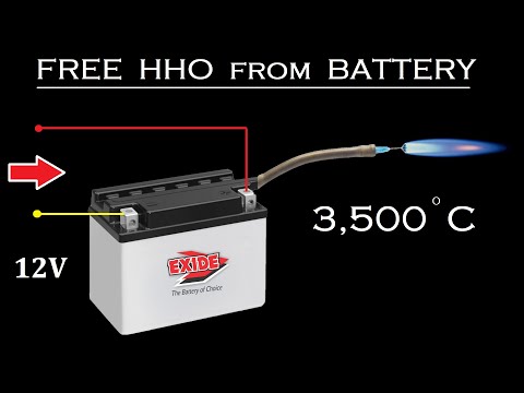 , title : '12V UPS Battery powered Free HHO Generator | How to make Hydrogen Flame'