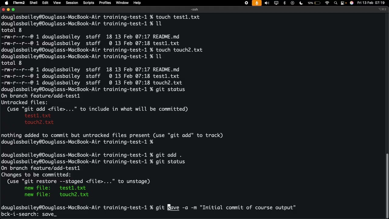 Demo of our custom GIT shell scripts (custom commands)