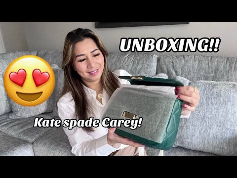 UNBOXING 2023!! Kate Spade Carey medium quilted soft flap shoulder bag! #unboxing#bagcollection