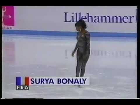 SURYA BONALY( 1st time doing her trademark back flip)1994 Olympics figure skating exhibition