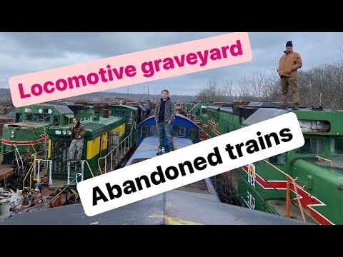 Abandoned locomotive railyard