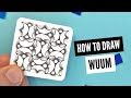 How To Doodle WUUM by Astrid Reichel-Schattmann | Zentangle Pattern Tutorial Step by Step