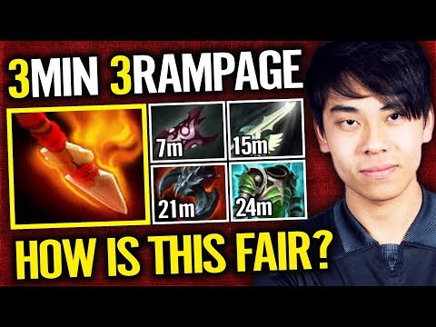 OG.ANA Huskar Triple RAMPAGE in 3 minutes - Getting 2000 IQ Teammate in SOLO Match Dota 2