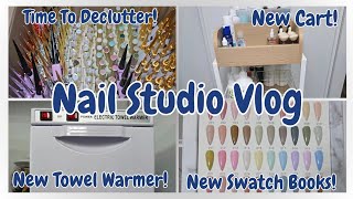 Nail Studio Vlog 💙 New Cart + Declutter + Treats 🎁