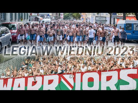 Legia w Wiedniu 2023 - przemarsz, doping, oprawa