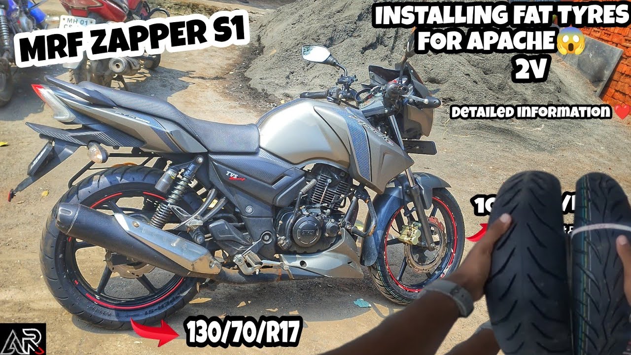 Watch video Fat Tyre Installation Apache Rtr 160 2v|130/70/R17|100/80/R17❤|Detailed Review😍@jeniesfilms3048 #ARF Now Fat Tyre Installation Apache Rtr 160 2v|130/70/R17|100/80/R17❤|Detailed Review😍@jeniesfilms3048 #ARF
