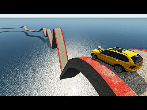 Impossible Growing Wave Bridge Crossing Cars Vs Deep Water - BeamNG Drive