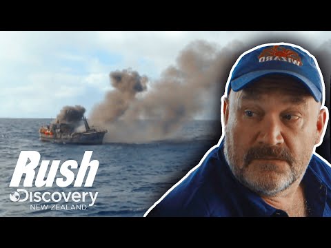 Burning Ship Stranded In The Ocean Puts Lives At Risk I Deadliest Catch