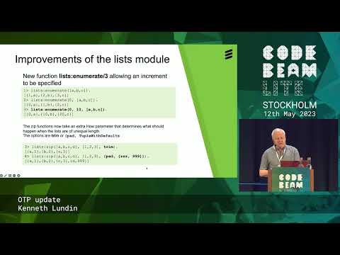 OTP Update by Kenneth Lundin | Code BEAM Lite Stockholm 2023