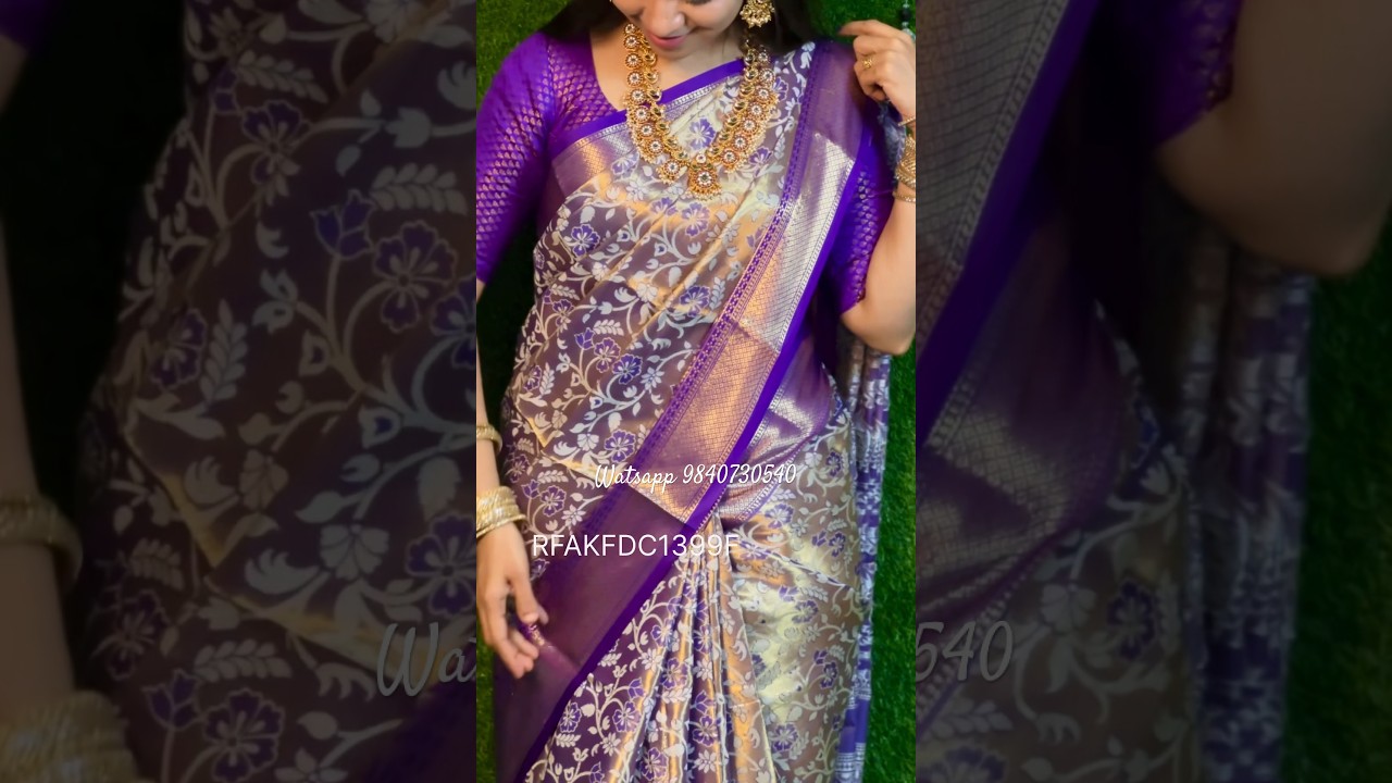 Rs.1450 . Bridal Kanchipuram inspired silk sarees at unbelievable price