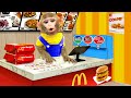 Baby Monkey KiKi goes to buy fast food at supermarket and eat yummy with puppy | KUDO ANIMAL KIKI