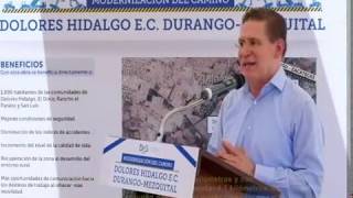 GOBIERNO DEL ESTADO INVIERTE EN LA CONECTIVIDAD DE DURANGO, AL ARRANCAR LA RÚA DOLORES HIDALGO- MEZQ