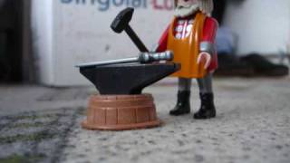 preview picture of video 'Playmobil Blacksmith making a sword - Stop Motion'