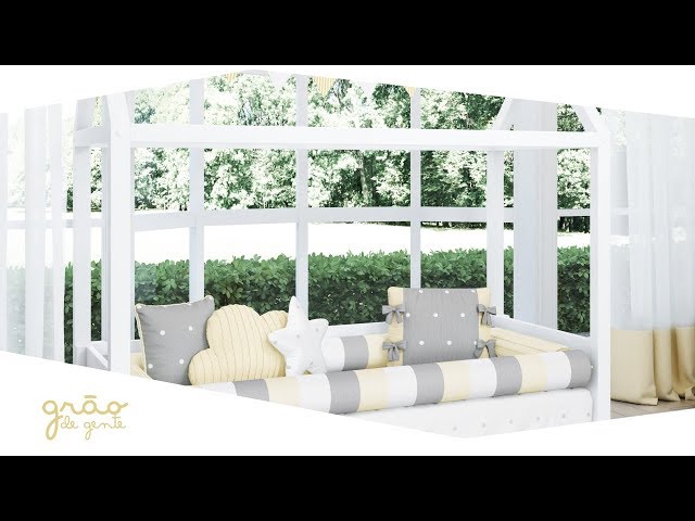 Quarto Montessoriano Tricot Poá Amarelo | Grão de Gente