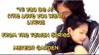 Download lagu Ni Yao De Ai Lyrics Meteor Garden F4 Shan Cai and ....mp3