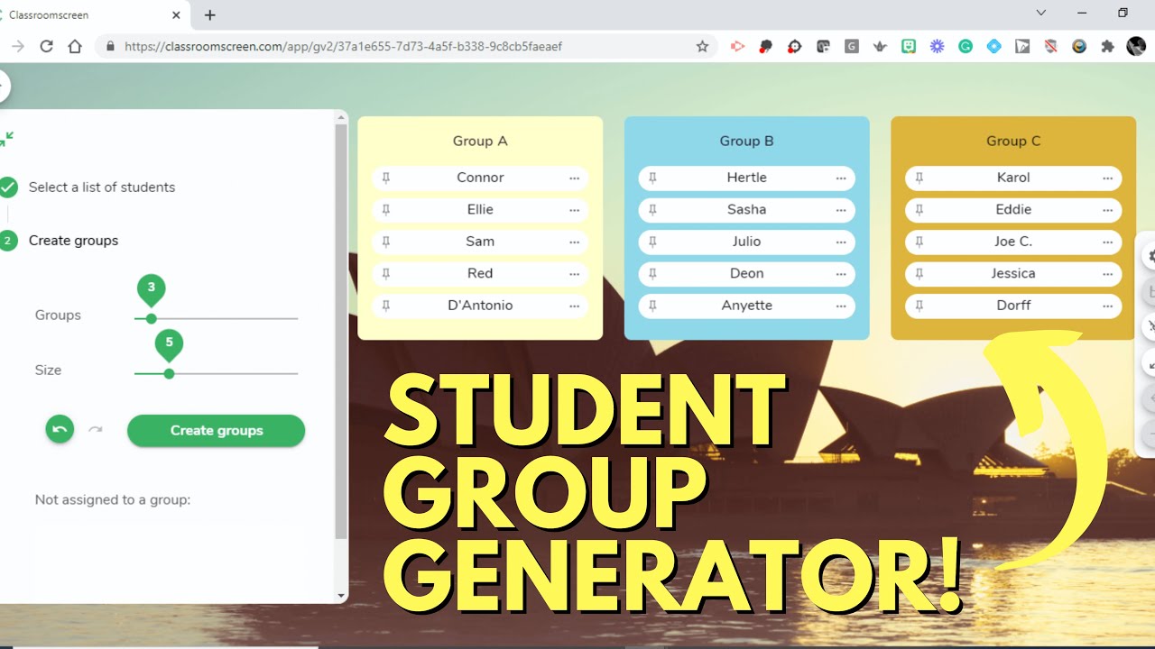 How To Use Student Group Maker [www.ClassroomScreen.com]