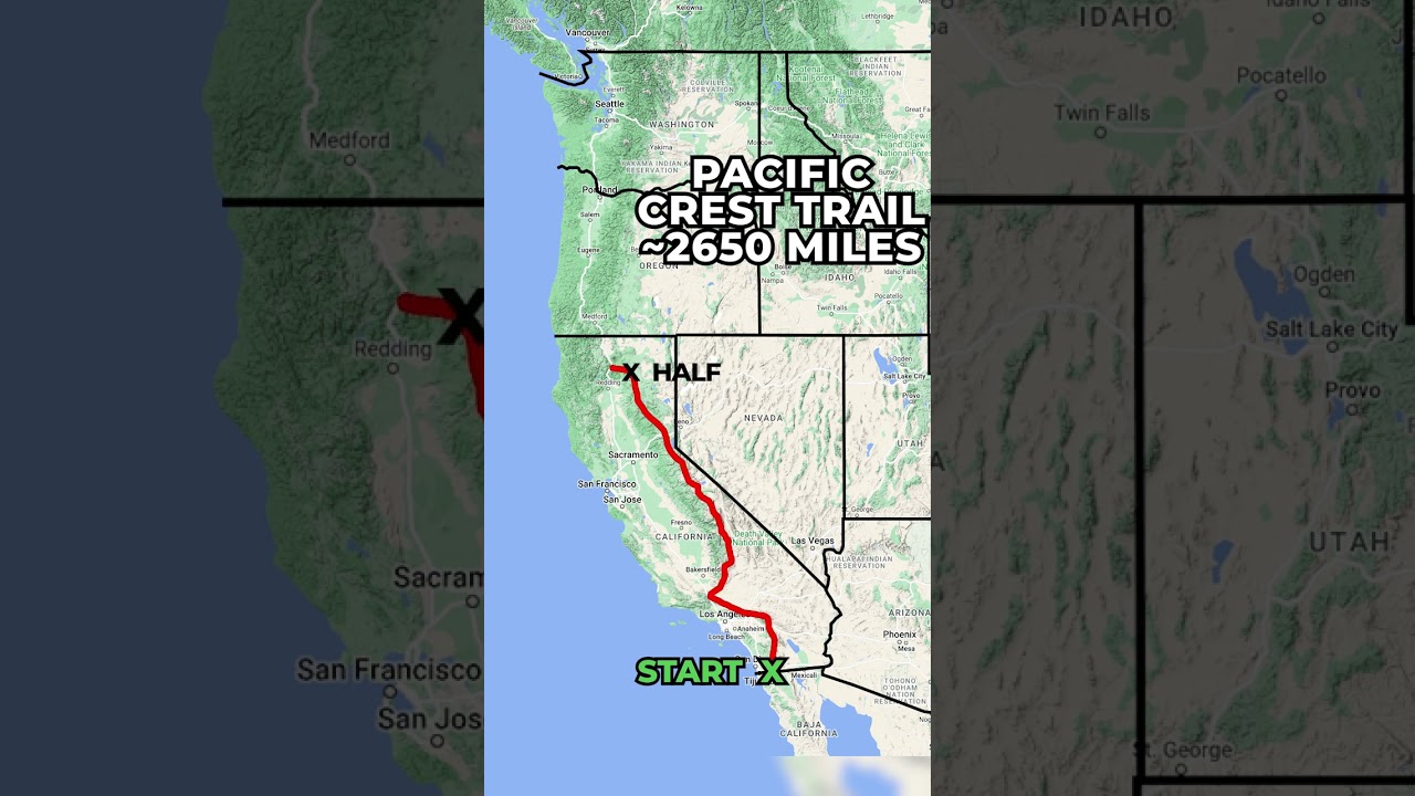 Full Pacific Crest Trail Map #Shorts