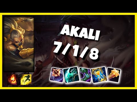 Akali 11.1 Gameplay Challenger S11 Mid (7/1/8) - BR