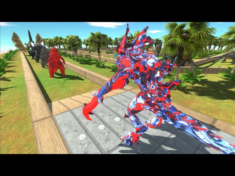 RAIJIN KIRYU BLUE VS GHIDORAH DEATH RUN - Animal Revolt Battle Simulator