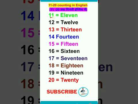 Number Names 11 to 20 - Spelling, Numbers in Words 11 to 20, Number Name 11 to 20, Numbers 11 to 20
