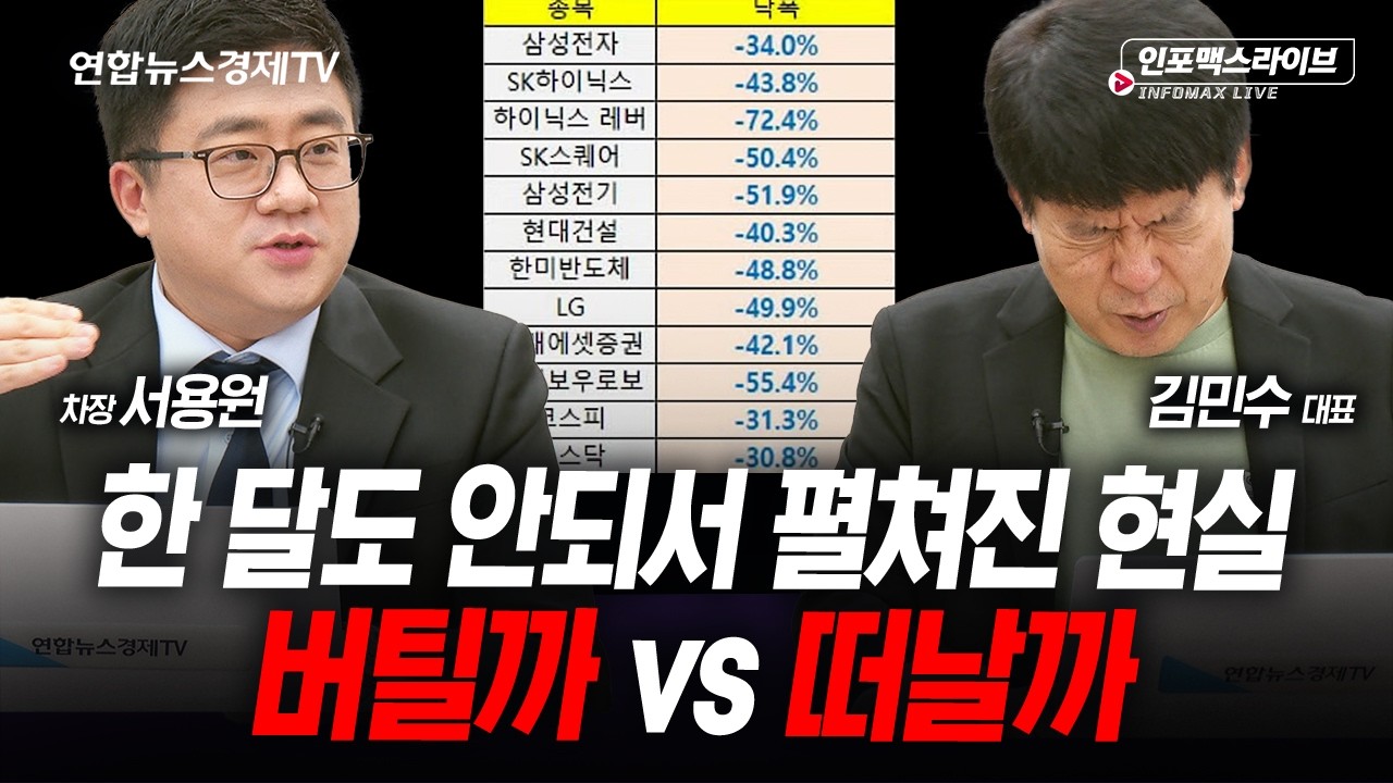 힘든 급락장을 견뎌야 vs 버텨야 할까...차선의 매매법은? (김민수, 서용원) | 인포맥스라이브 260716