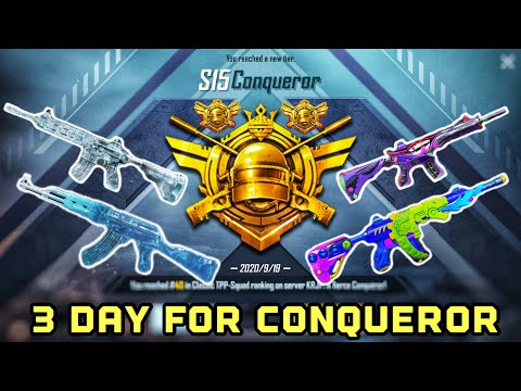 Journey To Win The Conqueror Title Of Season 15 In 3 Days | So Many Pro And Hacker | Pubg Mobile