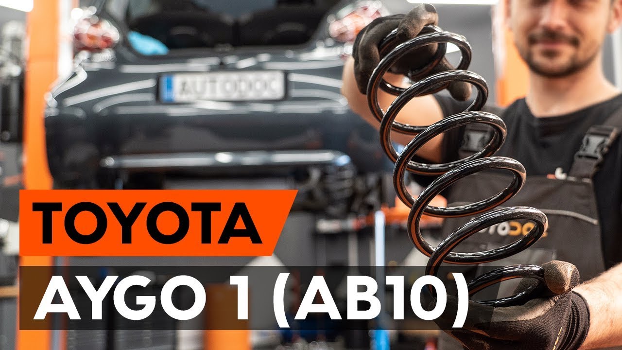 Como mudar molas de suspensão da parte traseira em Toyota Aygo AB1 - guia de substituição