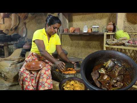 fish curry 😋 A village meal with a lemon flavored breadfruit curry.   village kitchen recipe