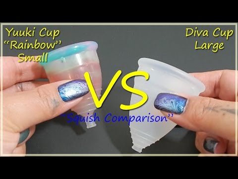 Yuuki "Rainbow" Sm vs Diva Cup Lg "Squish - Menstrual Cups