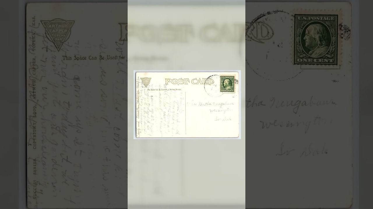 Arthur Capper, Divided Back Postcard, Success Series, 1909 Video