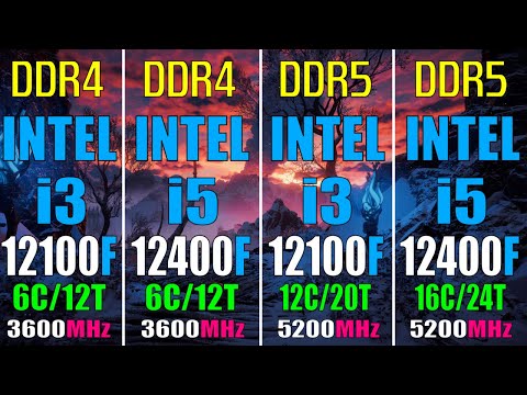 i3 12100F (DDR4) vs i5 12400F (DDR4) vs i3 12100F (DDR5) vs i5 12400F (DDR5) || PC GAMES TEST ||