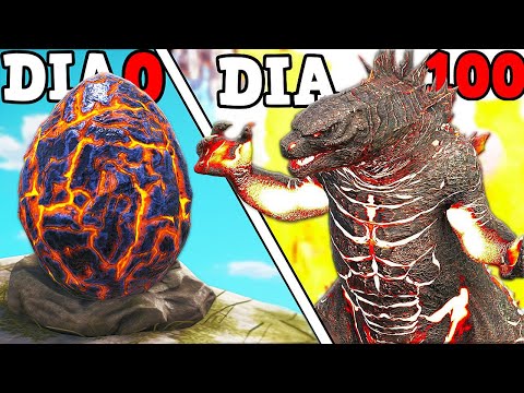 DO OVO A ADULTO! GRANDE EVOLUÇÃO DO BURNING GODZILLA EM 100 DIAS NO ARK!
