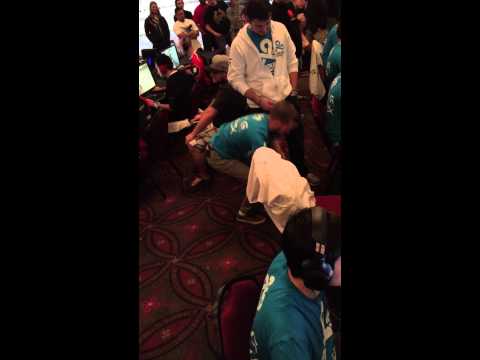 Cloud9 n0thing warming up for a match at esea LAN