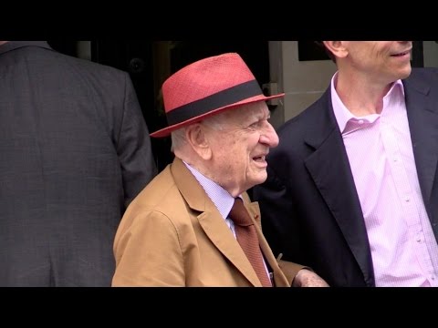 EXCLUSIVE:  Pierre Bergé coming out of the George V hotel in Paris
