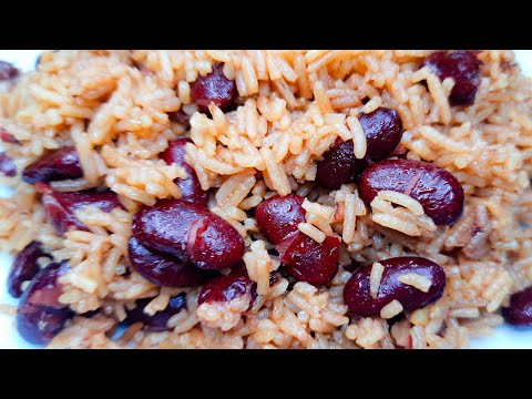Caribbean Rice And Peas/Beans Recipe, Easy Vegan/Vegeterian Food. Rice And Red Beans.