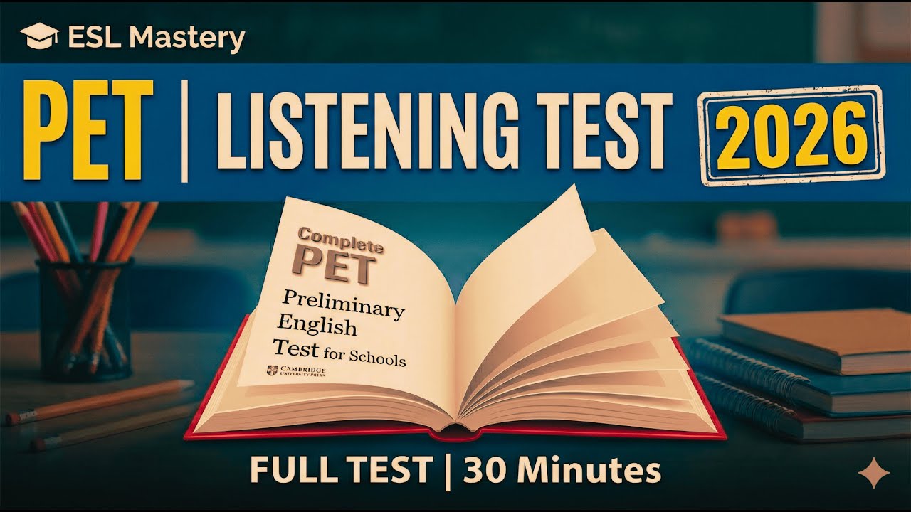 PET | LISTENING TEST | 2026 (Full 30 Minute B1 Practice)