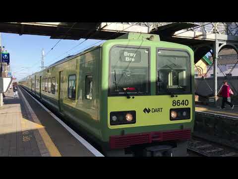 Train departing MALAHIDE Train Station in Dublin IRELAND