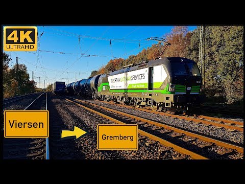 【4K】 Führerstandsmitfahrt Viersen GBF nach Gremberg über Mönchengladbach,Rheydt