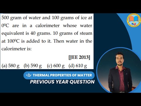 500 gram of water and 100 grams of ice at 0°C are in a calorimeter whose water equivalent is 40 gram