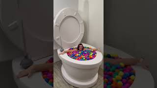 Going Under in Worlds Largest Toilet SURPRISE EGG 