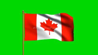 Canada National Flag | World Countries Flag Series | Green Screen Flag | Royalty Free Footages