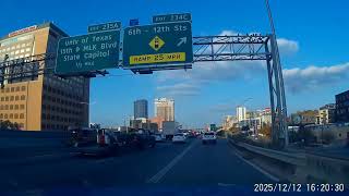 Austin, TX - Driving to Capitol Parking Garage - I-35 N To 12th St at San Jacinto Blvd Dashcam Video