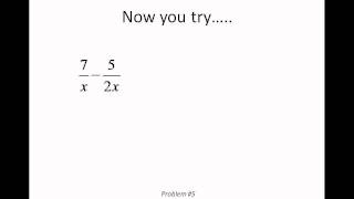 Adding and Subtracting Algebraic Fractions