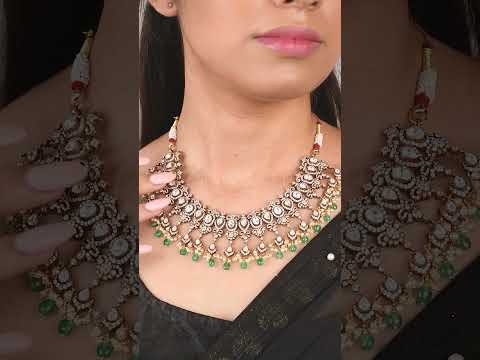 Royal Polki & Emerald Heritage Necklace | Timeless Bridal Jewellery | Manideep Jewellers