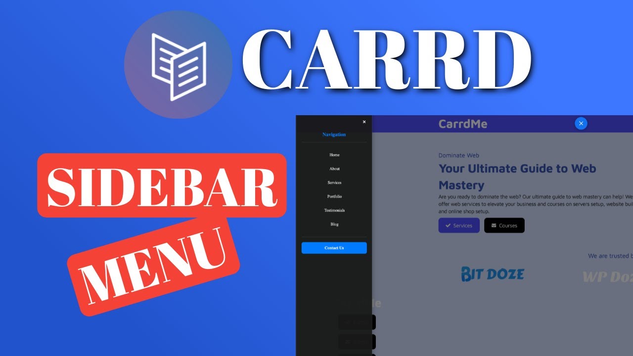How to Add a Slide In Sidebar Menu to a Carrd Website