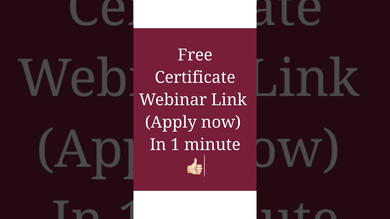 E-certificate Free Webinar for Teachers /students /professors /CBSE