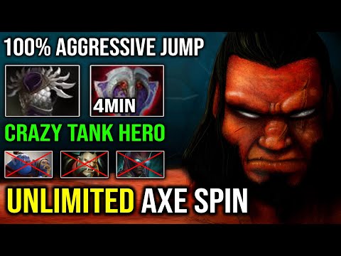 CRAZY TANK 4Min Vanguard 100% Aggressive Offlane Axe Nonstop Berserk Spin Pro Dota 2