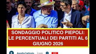 SONDAGGIO POLITICO PIEPOLI: LE PERCENTUALI DEI PARTITI AL 6 GIUGNO 2026